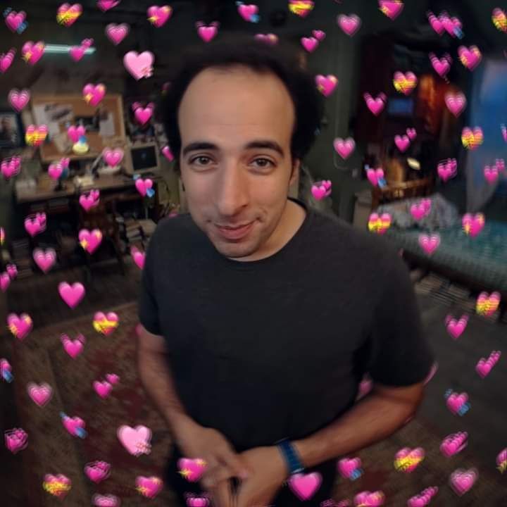 Showered in hearts effect